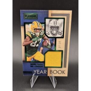 2022 Panini Playbook Romeo Doubs #YS-40 Yearbook Swatches Green /25 (MEM, RC)
